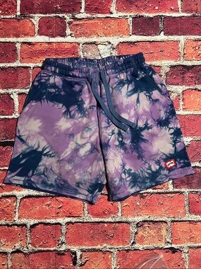 Icecream Navy and Purple Tie-Dye Athletic Shorts
